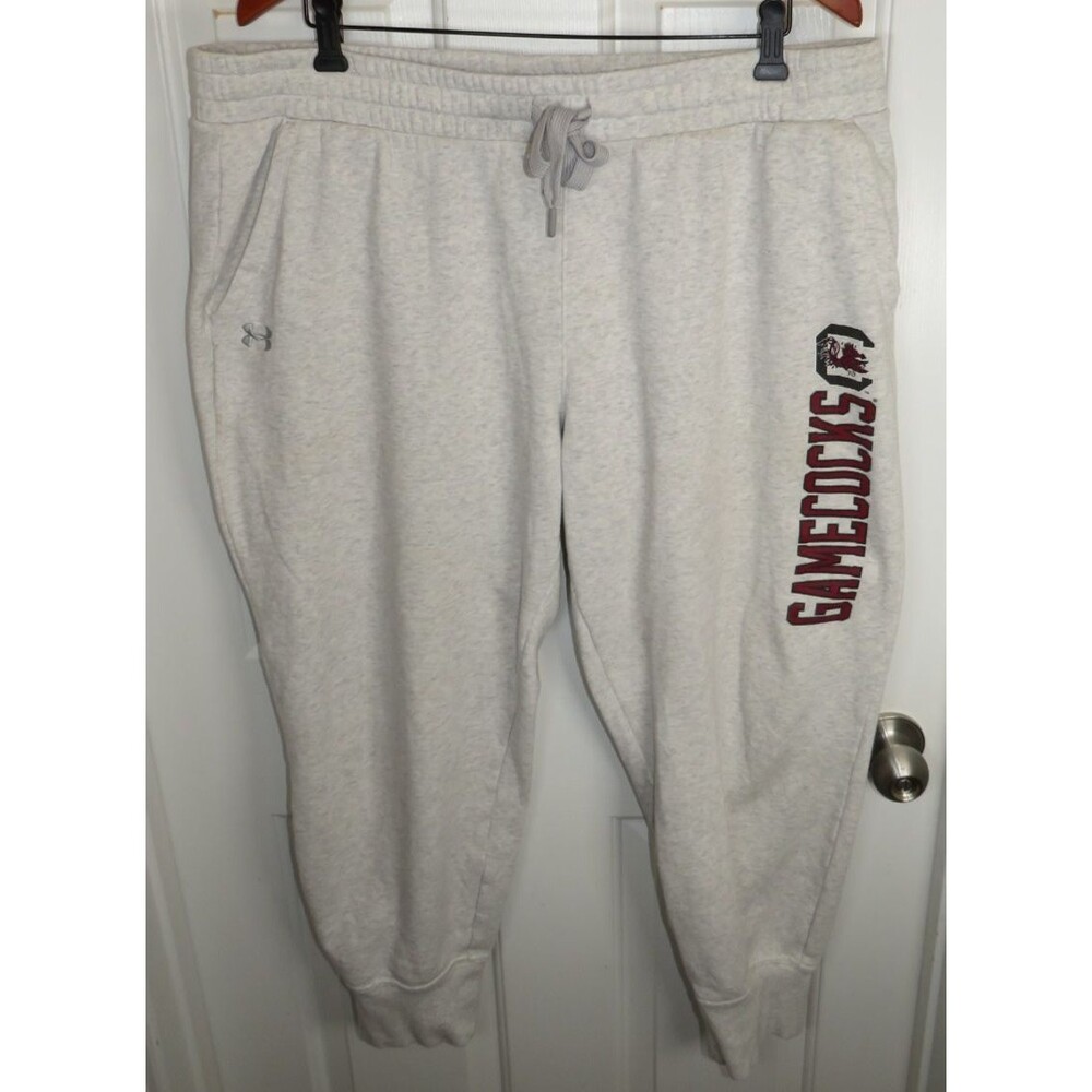 Under Armour Mens 2XL South Carolina Gamecocks Fleece Heather Gray Sweatpants